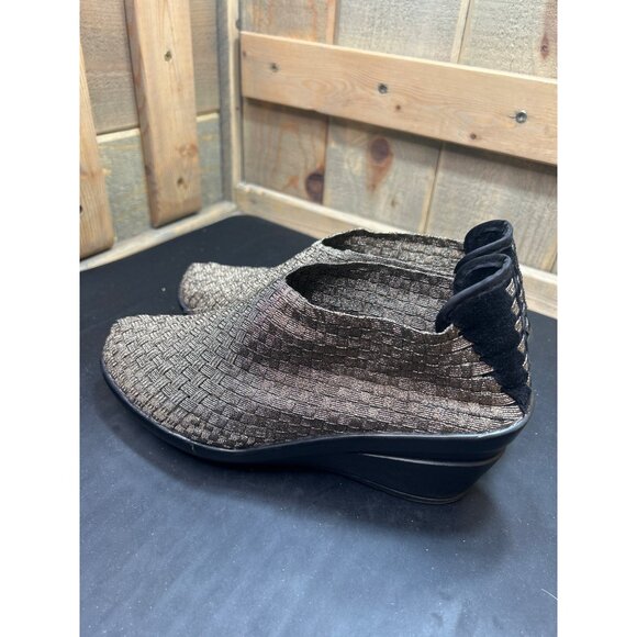 By Bernie Mev Metallic Dark Gold Woven Slip-On Wedge Shoes Size 8.5-9 - Picture 5 of 8